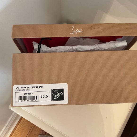 Christian Louboutin Lady Peep 150 Patent Calf pumps color nude, size 35.5 - Picture 8 of 8